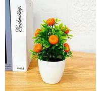 ComfyHarbor Árbol bonsái artificial de frutas en maceta, planta realista de granada naranja pimienta falsa para el hogar, jardín, oficina, boda, fiesta, decoración, espuma de PVC para mini adorno en