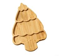 ComfyHarbor Bandeja de madera para servir árbol de Navidad, plato de frutas de pizza de doble cara para fiestas de vacaciones, tabla de aperitivos de madera natural con diseño minimalista moderno, 34