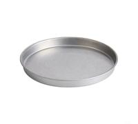 ComfyHarbor Bandeja grande redonda de acero inoxidable, plato poco profundo de fondo plano para servir pizza, aperitivos y platos principales en casa o restaurante, plateado 34 cm (34 cm)