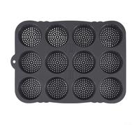 ComfyHarbor Bandeja para hornear sin silicona con 12 cavidades, para hamburguesas, para horno, juego de utensilios para hornear, apto para lavavajillas, color gris