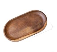 ComfyHarbor Bandeja rectangular de madera de acacia para té, postre, frutas con bordes lisos y diseño apilable que ahorra espacio para decoración del hogar, cocina, comedor, marrón (B)