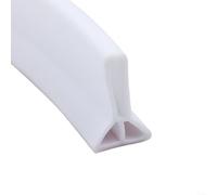 ComfyHarbor Barrera de ducha de silicona flexible, tira de sellado impermeable para duchas sin curvas, cocinas y áreas de contención de agua, diseño flexible (3 cm, blanco, 50 cm)