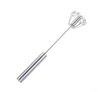 ComfyHarbor Batidor de mano de acero inoxidable, batidor de huevos giratorio manual tipo empuje para mezclar masa, crema y salsas, herramienta de cocina resistente al óxido, para una fácil limpieza