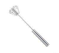 ComfyHarbor Batidor de mano de acero inoxidable, batidor de huevos giratorio manual tipo empuje para mezclar masa, crema y salsas, herramienta de cocina resistente al óxido, para una fácil limpieza