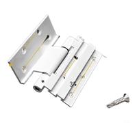 ComfyHarbor Bisagra de ventana abatible tipo 50, aleación de aluminio de repuesto de 180 grados para marcos ranurados y planos, placa reforzada de 3 mm con tornillos inoxidables (estilo B, blanco)