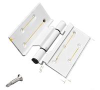 ComfyHarbor Bisagra de ventana abatible tipo 50, aleación de aluminio de repuesto de 180 grados para marcos ranurados y planos, placa reforzada de 3 mm con tornillos inoxidables (estilo C blanco)