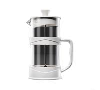 ComfyHarbor Cafetera de prensa francesa, olla de vidrio de borosilicato resistente al calor con filtro de malla fina para té casero, infusión fría, resultados suaves, 800 ml, blanco (350 ml)