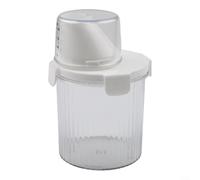 ComfyHarbor Caja de almacenamiento de detergente de plástico transparente Contenedor de jabón de lavandería Gran capacidad Tapa de boca ancha para detergente en polvo 800ML 1350ML 1800ML Ahorro de