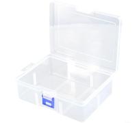 ComfyHarbor Caja de almacenamiento grande de plástico transparente con cerradura, 16,5 x 12 x 5,8 cm, organizador transparente para cosméticos, joyas, uñas, pastillas y accesorios pequeños