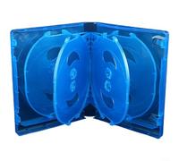 ComfyHarbor Caja de almacenamiento para 10 discos, funda de plástico, para CD, DVD, para juegos Blu-ray, protección compacta, organizador para viajes en casa, oficina, color blanco (azul)