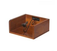 ComfyHarbor Caja de madera maciza, servilletero de estilo retro japonés, para mesa, organizador de madera de gran capacidad, para decoración del hogar, caja de almacenamiento de acabado suave, 15,3 x