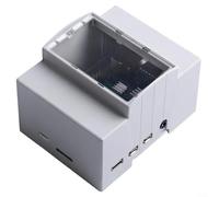 ComfyHarbor Caja de montaje en riel DIN para Raspberry Pi 4B y Pi 3B, carcasa protectora con bloqueo transparente y deslizante, para panel eléctrico industrial de 2.75 x 3.54 pulgadas (Pi4B+ventilador