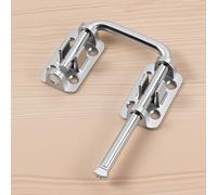 ComfyHarbor Cerradura de puerta de seguridad infantil para puertas correderas Sistema de pestillo de seguridad de metal con kit de instalación Cerradura de protección secundaria para patio plateado
