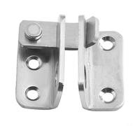 ComfyHarbor Cerrojo de puerta de acero inoxidable, cerradura de seguridad sin perforación para puerta de cajón de armario, herrajes de acabado cepillado antiviolencia, tipo izquierdo pequeño, color