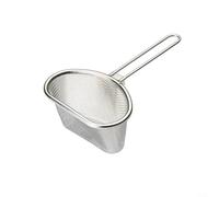 ComfyHarbor Colador de malla de acero inoxidable, espumador resistente con mango largo para cocinar eficientemente, drenar pasta, aceite y residuos, cocina de agarre cómodo (mitad)