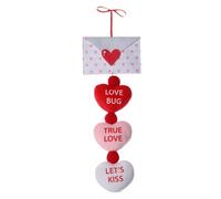 ComfyHarbor Colgante de sobre de corazón rosa, 19 x 13 x 49 cm, decoración romántica del día de San Valentín, adorno colgante minimalista para decoración del hogar, boda, fiesta, lugar