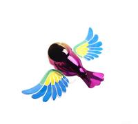 ComfyHarbor Colorido pájaro volador adorno de coche con alas aleteando, decoración de coche de PVC para salpicadero o casco del vehículo, accesorio divertido al aire libre (azul)