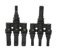 ComfyHarbor Conector solar tipo T de 4 vías, adaptador divisor de 1 a 3 para panel fotovoltaico, junta de conversión impermeable con núcleo de cobre estañado, soporta 2,5/4/6 mm²