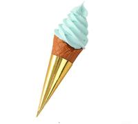 ComfyHarbor Cono de helado falso realista, modelo de simulación realista de PVC para decoración, accesorio de fotografía y comercialización visual, 22 x 6 cm (azul)