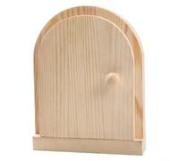 ComfyHarbor Cubierta de interruptor de madera maciza, diseño de puerta de hada, decoración de placa de pared, para estética de sistema de alarma de seguridad del hogar, marco de protección de panel de