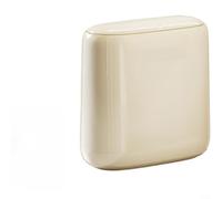 ComfyHarbor Cubo de basura de baño de 12 L con doble contenedor, cubo de basura delgado ovalado para cocina o espacios estrechos, cubo de basura ABS PP, diseño de ahorro de espacio (blanco)