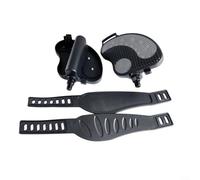 ComfyHarbor Ejercicio para pedales de bicicleta con correas para ciclismo en interiores, giro de rosca de 1/2 y 9/16 pulgadas para pedales de pie de bicicleta, accesorios de biela de acero ABS PP