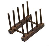 ComfyHarbor Estante de drenaje de madera para platos | Contador de madera maciza, soporte de placa de desodorante natural con ganchos, almacenamiento seco al aire para utensilios