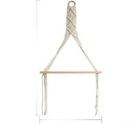 ComfyHarbor Estante de macramé tejido bohemio para colgar en la pared, tapiz de madera natural para sala de estar, dormitorio, soporte rústico para ahorrar espacio, beige, 39 x 13 cm/76 x 39 cm (C)