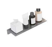 ComfyHarbor Estante para grifo de baño, estante de baño montado en la pared sin taladro, estante de almacenamiento de vanidad de aleación de aluminio para artículos de tocador y cosméticos, diseño de