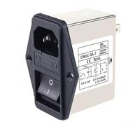 ComfyHarbor Filtro de alimentación IEC CW2C-3A-T 6A 10A, Para iluminación de sistemas de comunicación de maquinaria industrial, Para supresión de ruido Emi, Carcasa metálica, Diseños compactos