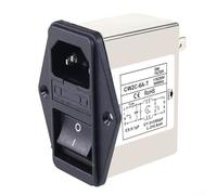 ComfyHarbor Filtro de alimentación IEC CW2C-3A-T 6A 10A, Para iluminación de sistemas de comunicación de maquinaria industrial, Para supresión de ruido Emi, Carcasa metálica, Diseños compactos