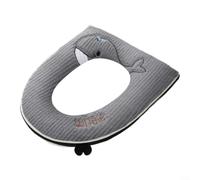 ComfyHarbor Funda de asiento de inodoro de felpa con cremallera, alfombrilla de inodoro de franela gruesa extra grande, cojín lavable suave, cobertura completa para inodoros estándar (C)