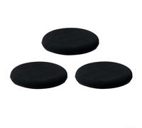 ComfyHarbor Fundas redondas para taburetes aterciopelados, paquete de 3 | Mezcla de elastano de alta elasticidad, borde elástico cómodo, se adapta a 30-33 cm de diámetro, opciones negro y rojo