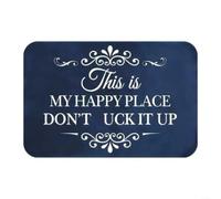 ComfyHarbor Funny This Is My Happy Place Felpudo antideslizante, tapete de bienvenida de tierra de diatomeas, para decoración del piso del hogar, entrada, porche, baño (azul)