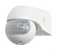 ComfyHarbor Interruptor de luz con sensor de movimiento PIR para exteriores, ángulo de detección de 180°, rango de 12m, ajuste de crepúsculo ajustable de 3-2000 lux, montaje en pared impermeable IP44