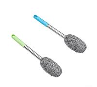 ComfyHarbor Juego de 2 cepillos de bola de acero inoxidable, limpiador de alambre de mango largo de 12.5 pulgadas para ollas, botellas y taburetes, herramienta de limpieza profunda de agarre