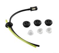 ComfyHarbor Juego de 3 líneas con filtro y para bombilla de imprimación para cortacésped, cortasetos, cortasetos, 24 cm negro y 15 cm de manguera de PVC amarillo