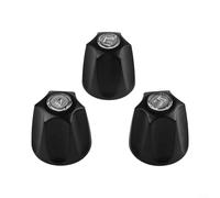 ComfyHarbor Juego de 3 pomos de ducha negros de repuesto para grifos mezcladores, acabado mate, plástico, 63,5 mm