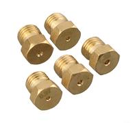 ComfyHarbor Juego de 5 inyectores de boquilla de quemador de gas de latón para GLP a gas natural, rosca M6 x 0,75, tamaños de orificio 0,73/0,97/1,15/1,35 mm, compatible con cocinas de 5 quemadores