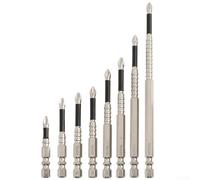 ComfyHarbor Juego de 8 brocas magnéticas para destornillador cruzado PH2, puntas largas antideslizantes de 1/4 pulgadas, vástago hexagonal para destornilladores de impacto y taladros eléctricos