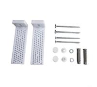 ComfyHarbor Juego de pernos de anclaje de suelo en ángulo para inodoros y bidés con tornillos de acero inoxidable, componentes de plástico blanco y tapas de cabeza de tornillo, kit de fijación de