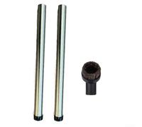 ComfyHarbor Juego de tubos de extensión de acero inoxidable de 32 mm con cepillo de pelo de caballo para aspiradora Nilfisk VP100 serie 200 para un alcance extendido y eliminación eficiente del polvo