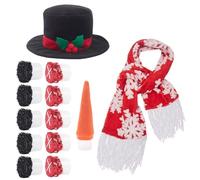 ComfyHarbor Kit de decoración de muñeco de nieve para actividades de invierno al aire libre, con accesorios completos para construir y personalizar muñecos de nieve (A)