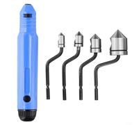 ComfyHarbor Kit de herramientas de desbarbado de acero de alta velocidad M2 con mango y 4 cortadores de chaflán intercambiables para metal, aluminio, acero inoxidable (5 piezas)