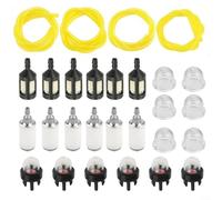 ComfyHarbor Kit de línea de motor pequeño de 28 piezas, juego de manguera de poliuretano de 20 pies con bombillas de imprimación y filtros para motosierra, recortadora, soplador, Whacker, piezas de