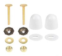 ComfyHarbor Kit de pernos de brida de inodoro, pernos en T y tornillos de pie, con junta y cubierta decorativa, para instalación estándar de tocadores de lavabo de baño (A02)