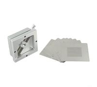 ComfyHarbor Kit de reballing con 10 plantillas y mesa de bola pesada, juego de plantillas PCB de metal plateado de 90 mm (0,3 mm-0,76 mm), para soldadura y reparación SMD