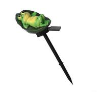 ComfyHarbor Lámpara solar de resina de rana, luces decorativas de jardín para césped, para suelo al aire libre, patio, camino, verde y negro, 42 cm/8 cm, 1 paquete