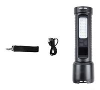 ComfyHarbor Linterna solar recargable, con alcance de 1000 m, linterna LED de zoom de 800 lúmenes, luz de camping impermeable IP65, con carga tipo C, modo SOS y luces laterales RGB