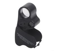 ComfyHarbor Lupa de joyería 30X y 60X de doble lente portátil plegable con luz LED para relojería, sellos, antigüedades, inspección de grabado, alimentado por baterías LR1130